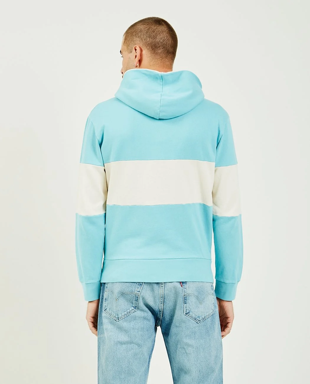 1970S Hoodie Blue And White - Image 3