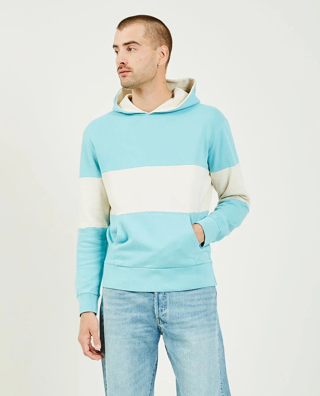 1970S Hoodie Blue And White - Image 4
