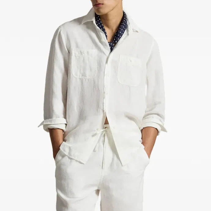 Classic Fit Linen-Silk Workshirt - Image 2