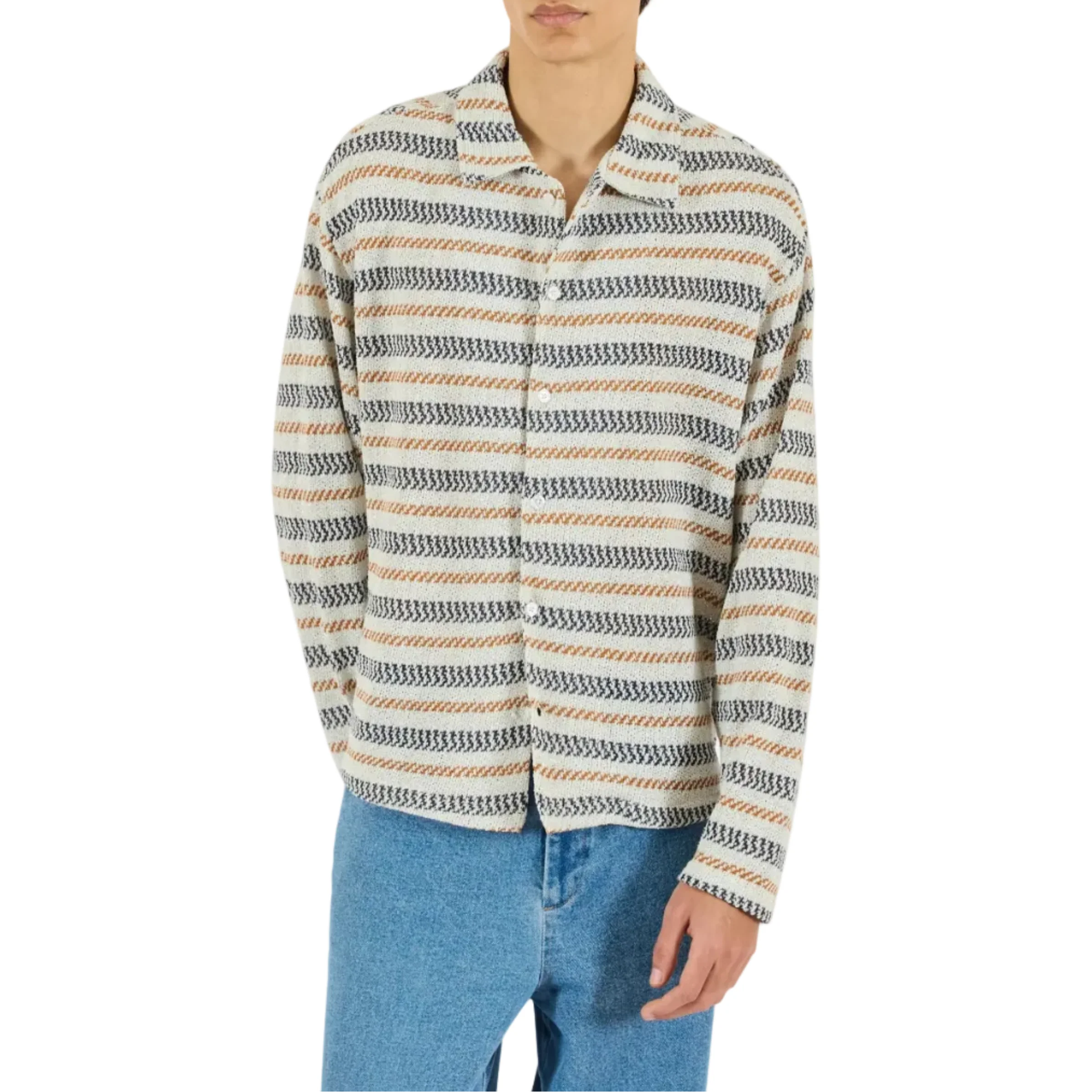 Speckled Stripe Knit Lounge Shirt - Image 2