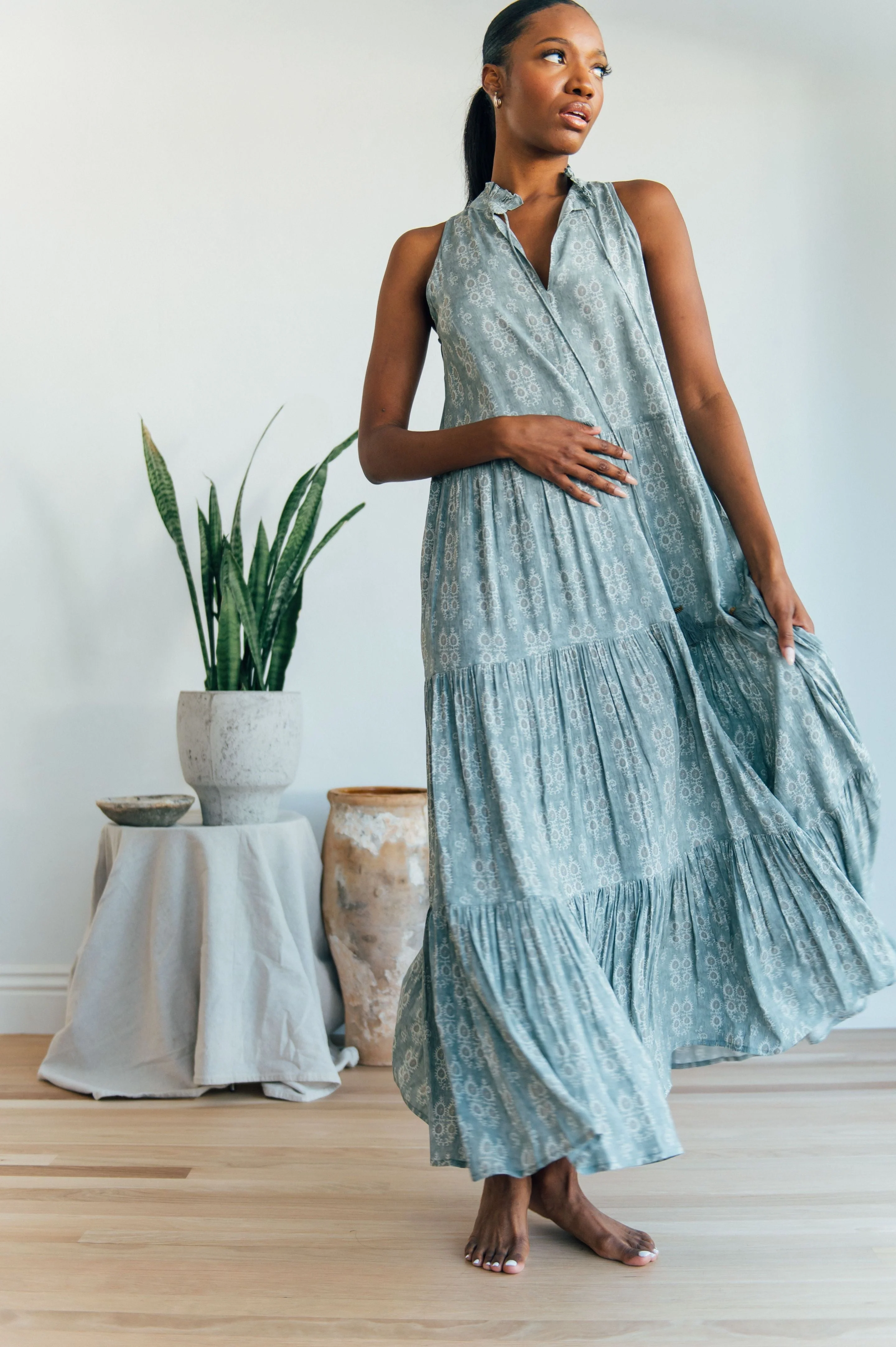 Sienna Maxi s/l  - faux denim
