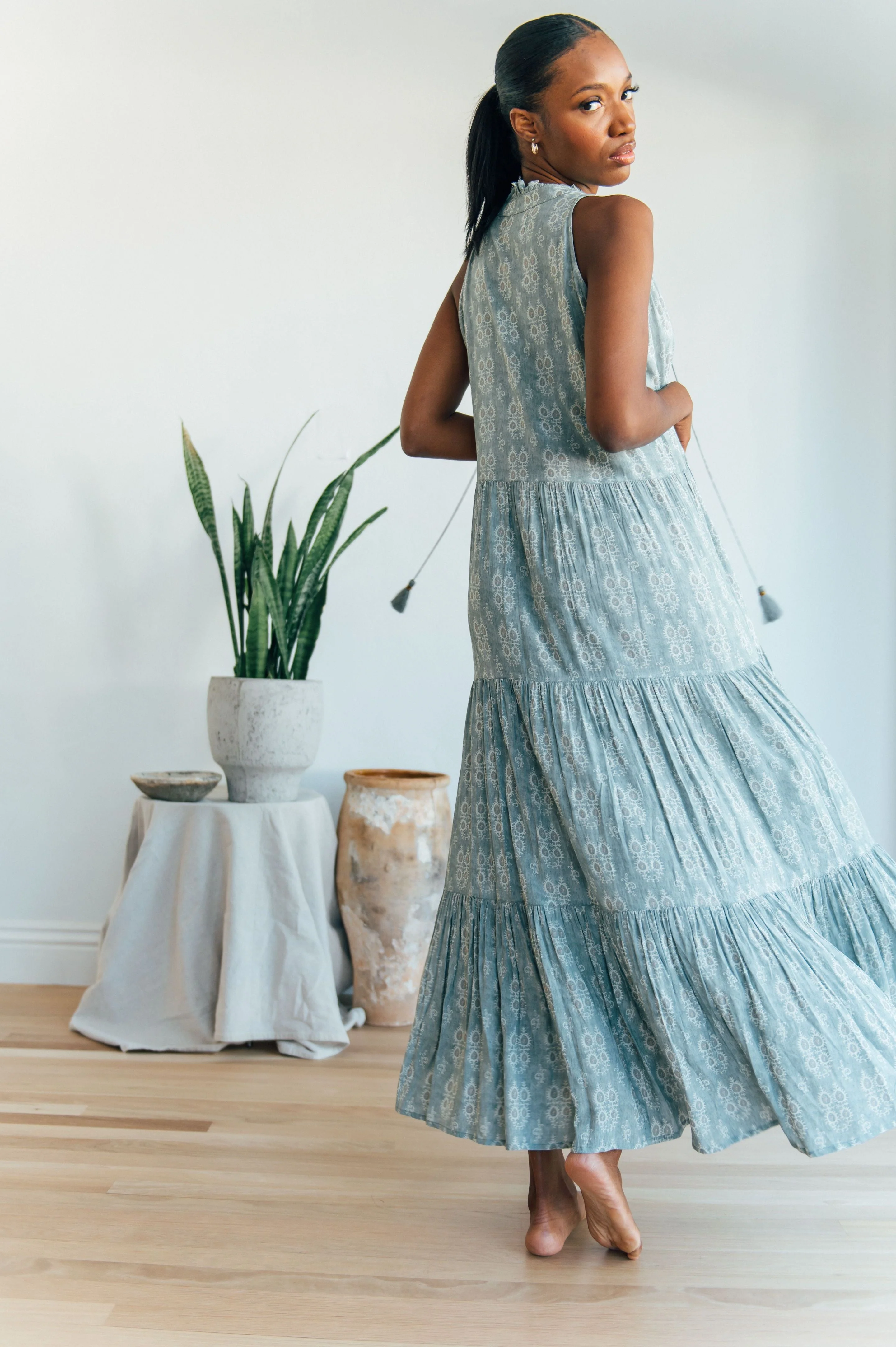 Sienna Maxi s/l  - faux denim - Image 3