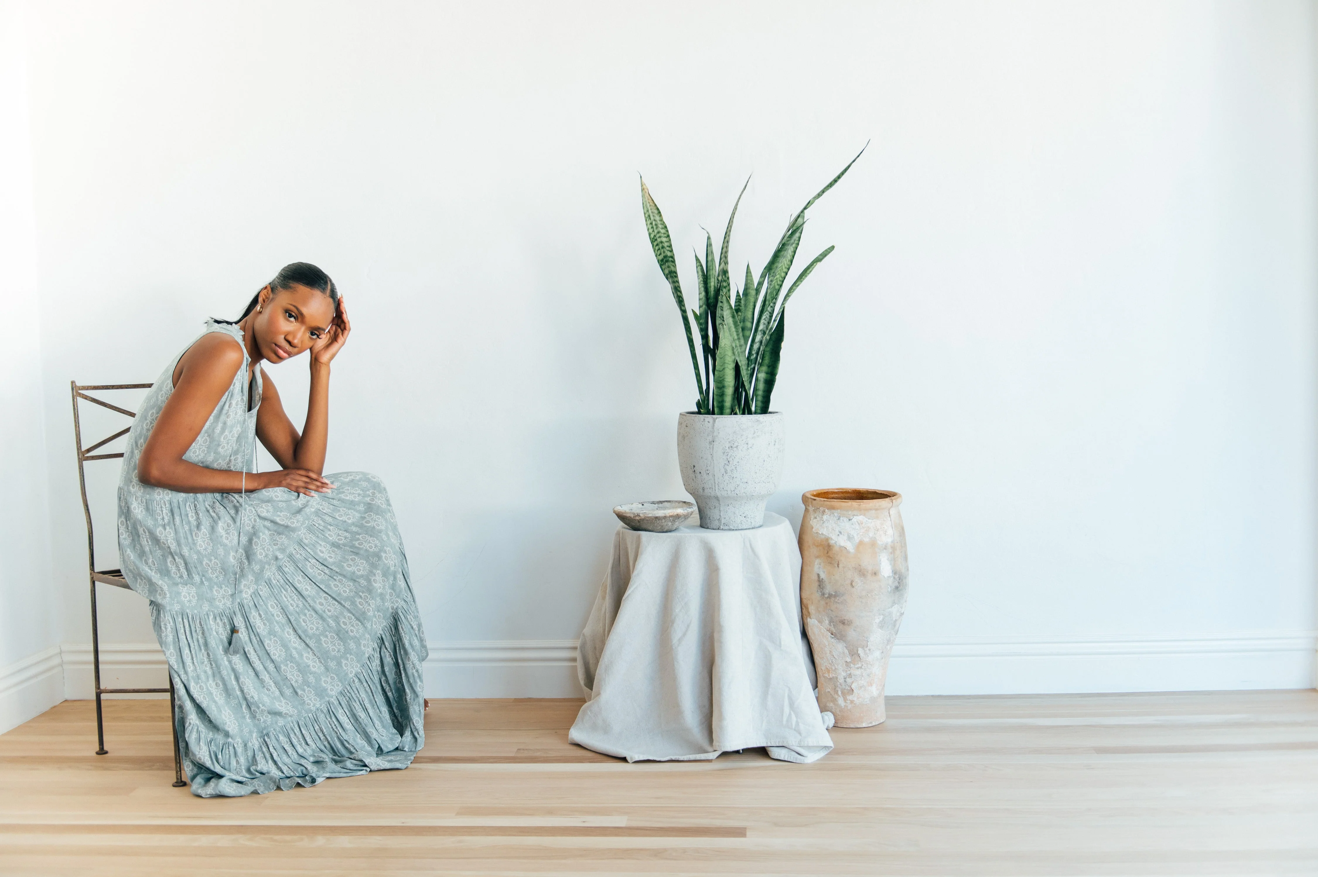 Sienna Maxi s/l  - faux denim - Image 4