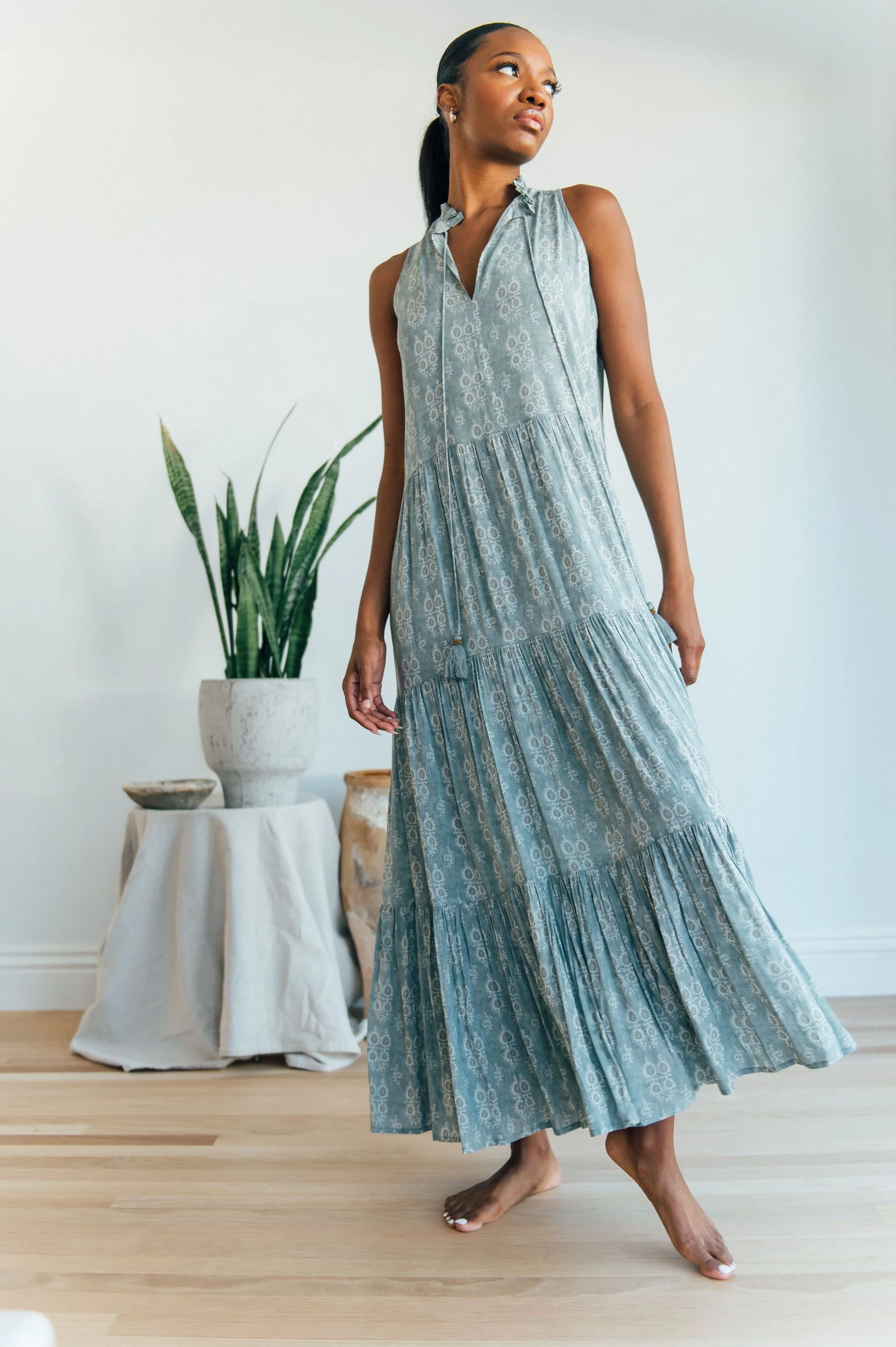 Sienna Maxi s/l  - faux denim - Image 5