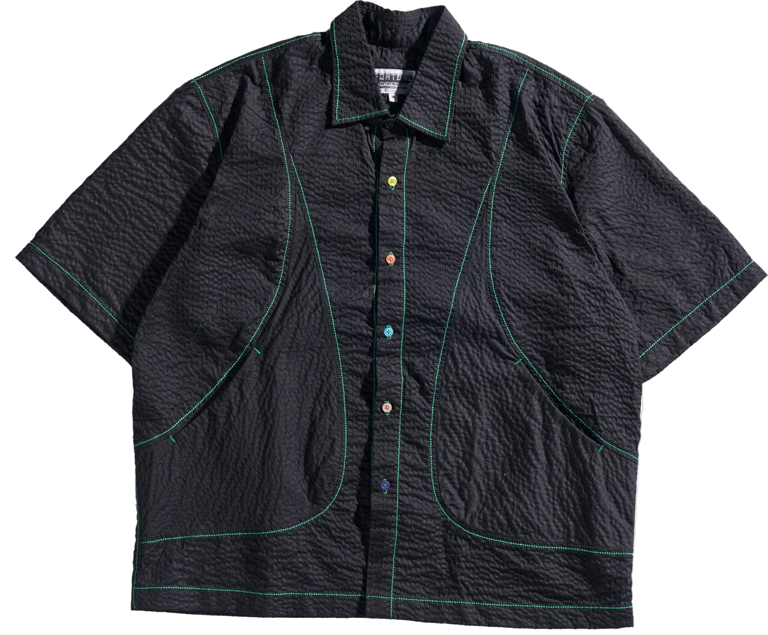 Stitched-Through Multi-Panel Pocket Shirt
