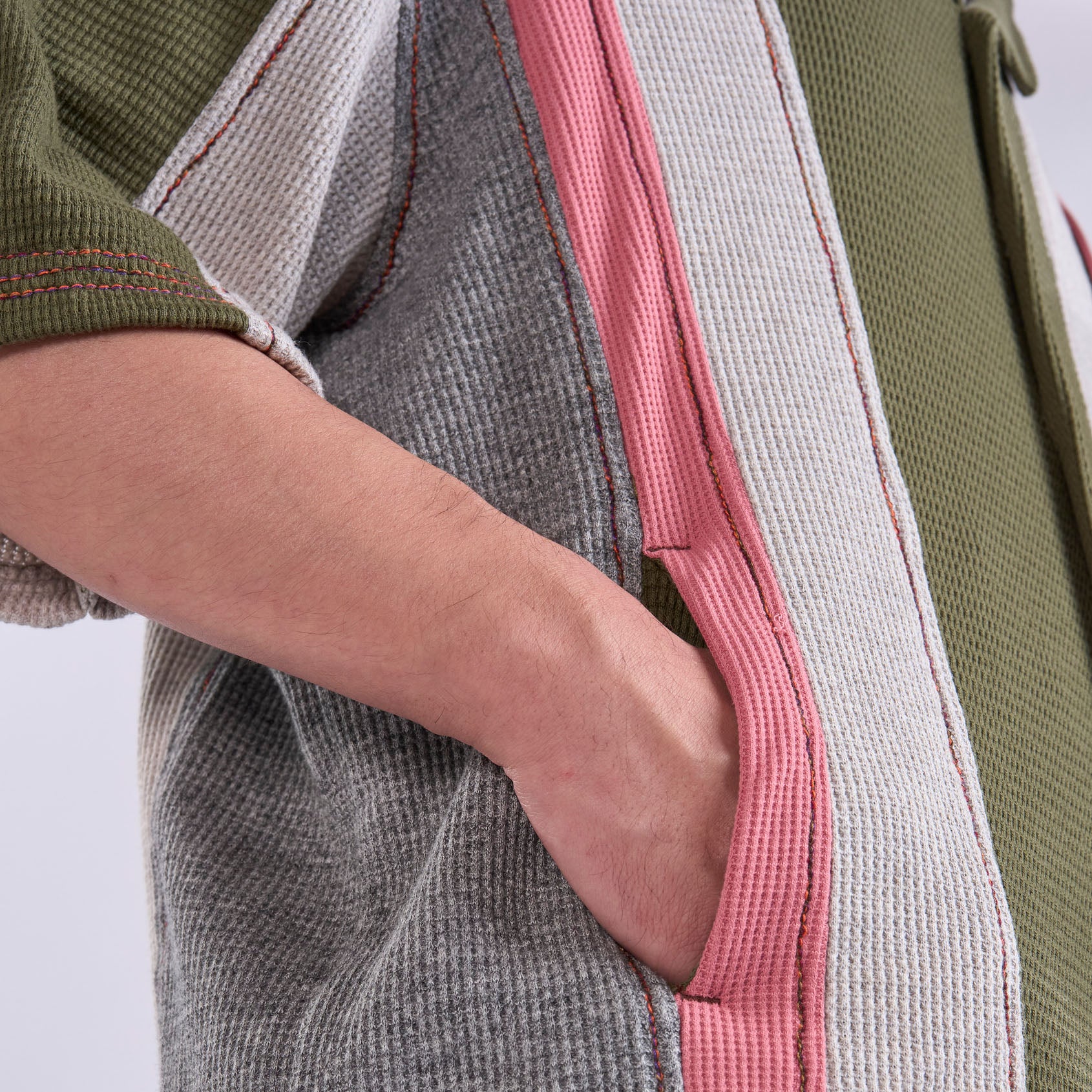 Waffle Patch-Panel Bowling Shirt - Image 4